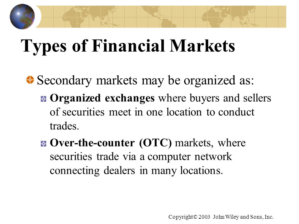 Types Of Financial Markets And Their Roles